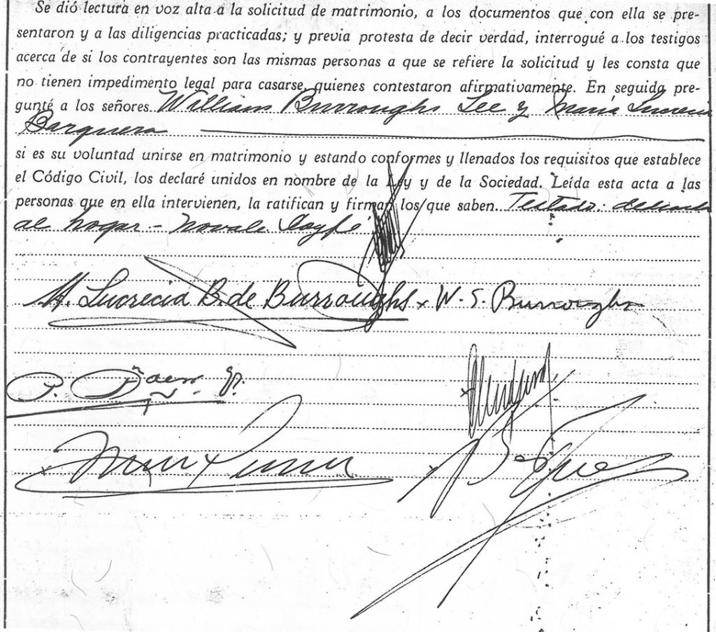 Second page of marriage certificate